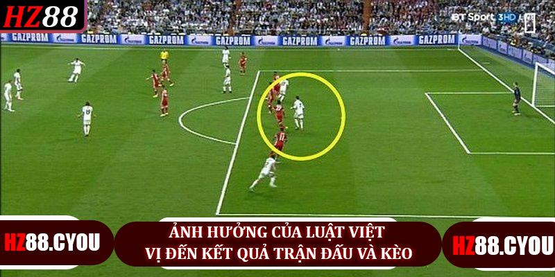 Ảnh hưởng của luật việt vị đến kết quả trận đấu và kèo